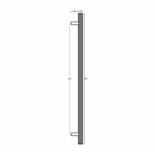 KNURLED T HANDLE SATIN BRASS 320MM