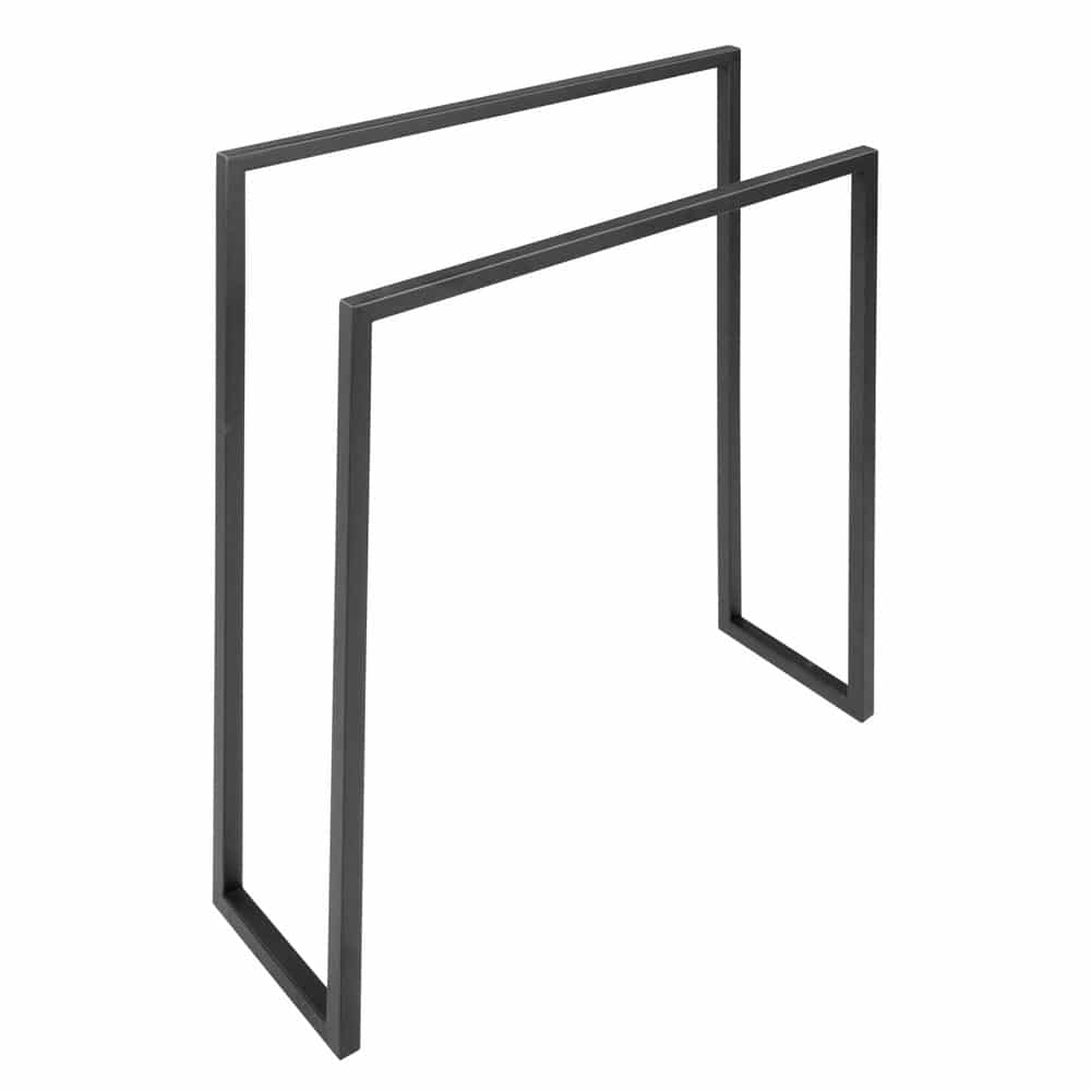 Black square freestanding double towel rail Handles Inc