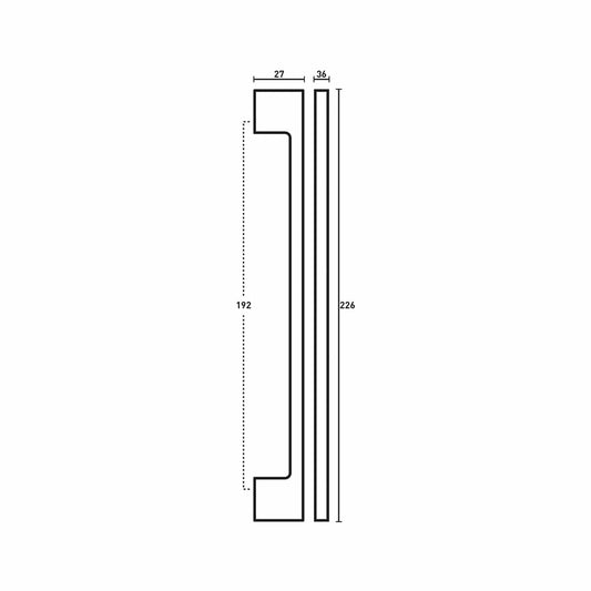 BARCELONA HANDLE MATT BLACK 192MM