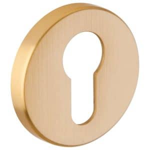 MOLO LEVER ON ROUND ROSE SATIN BRASS PVD INCLUDING ESCUTCHEONS