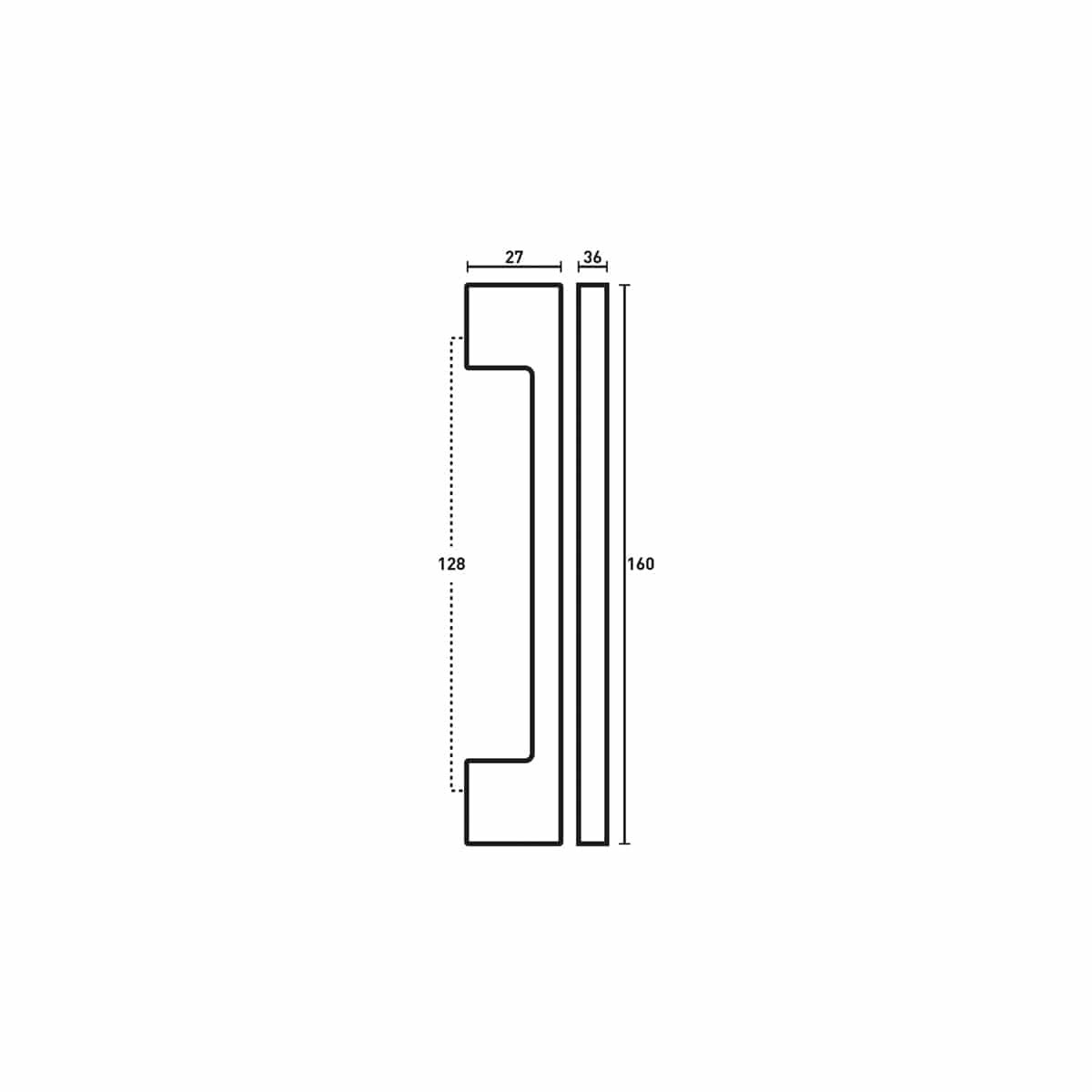 BARCELONA HANDLE MATT BLACK 128MM
