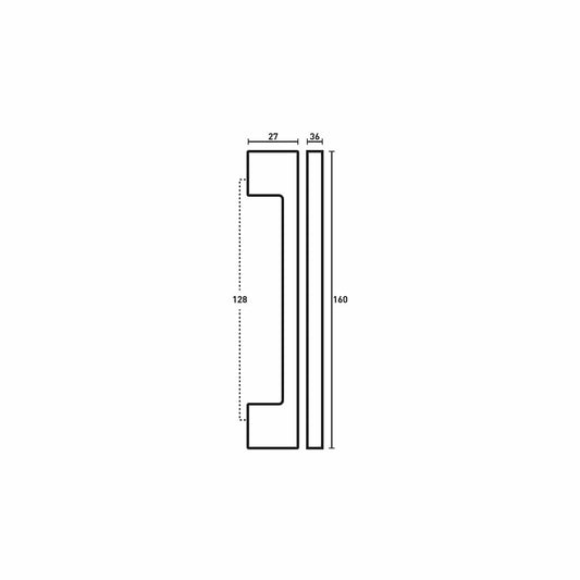 BARCELONA HANDLE MATT BLACK 128MM