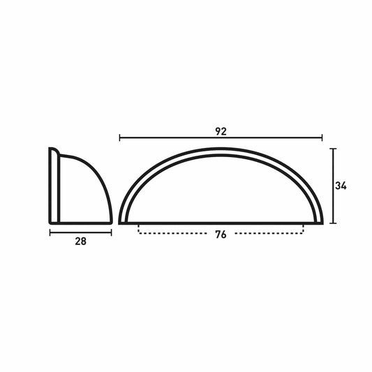 SATIN BRASS CUP HANDLE 76MM