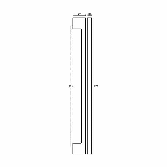 BARCELONA HANDLE MATT BLACK 256MM
