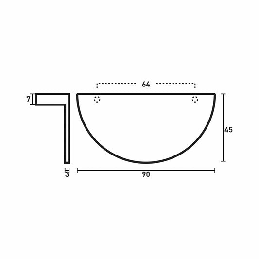 HALF MOON SATIN BRASS LIP HANDLE 64MM CTC