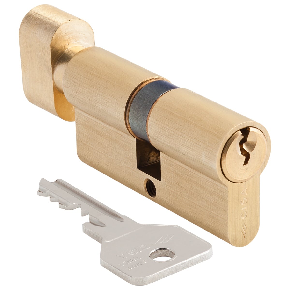 satin brass knob cylinder cisa