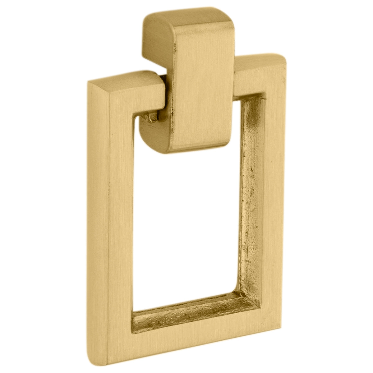 SQ DROP RING SATIN BRASS 36 x 50mm