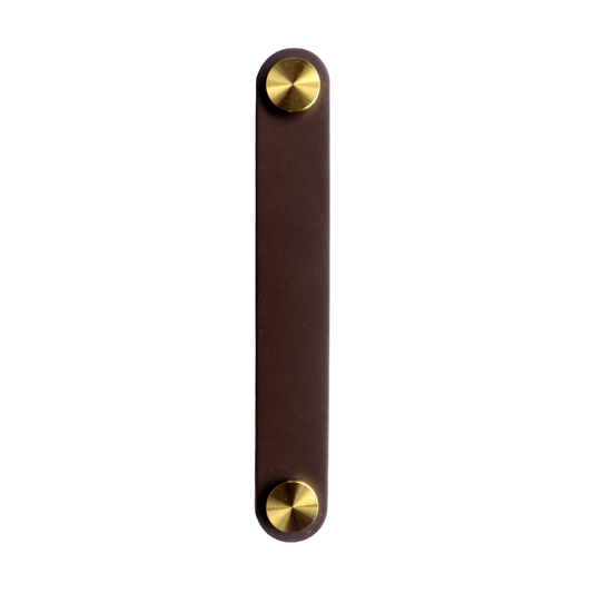 LEATHER PULL HANDLE 128MM BROWN