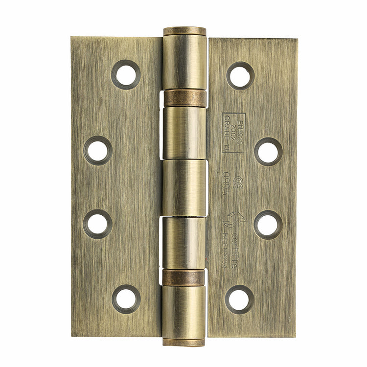BUTT HINGE 100x75x3mm BRUSHED ANTIQUE BRASS