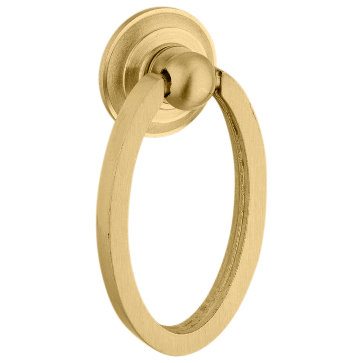 OVAL DROP RING SATIN BRASS 31 x 50mm