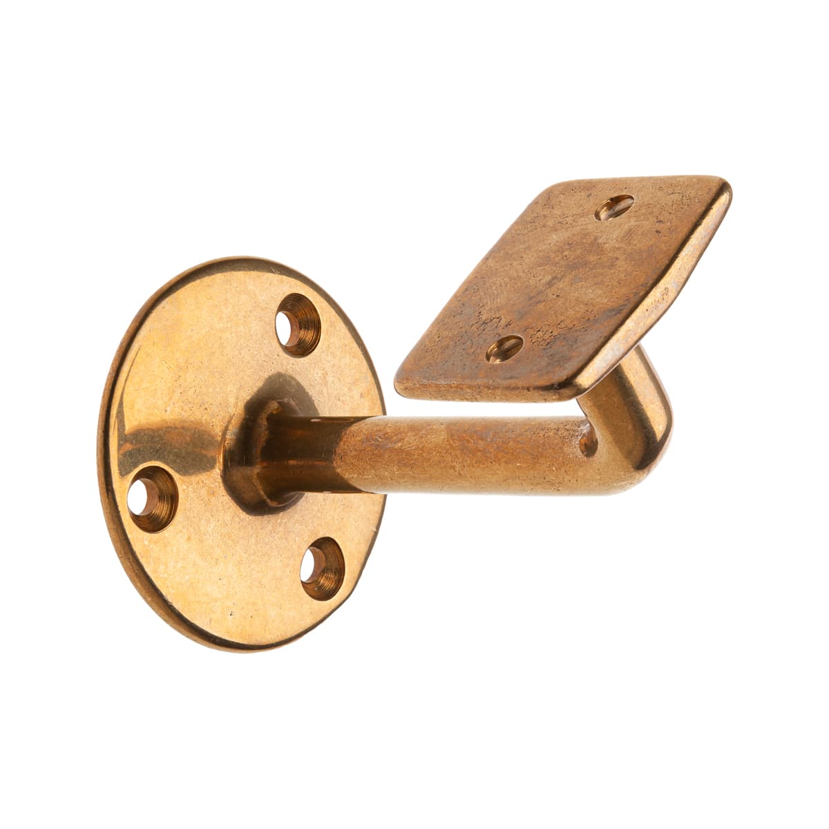 CRANKED FLAT HANDRAIL BRACKET BRASS