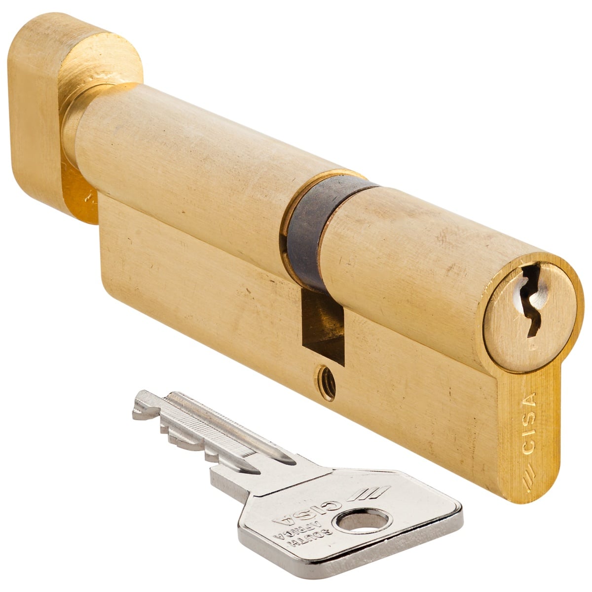 brass offset knob cylinder cisa