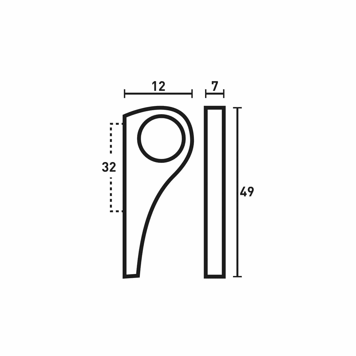 PINTEREST PULL SATIN BRASS 62mm X 7mm