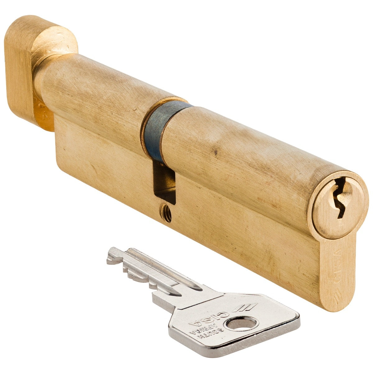 brass offset knob cylinder cisa