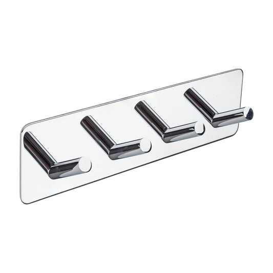 QUAD HOOK SQUARE SELF ADHESIVE POLISHED STAINLESS STEEL