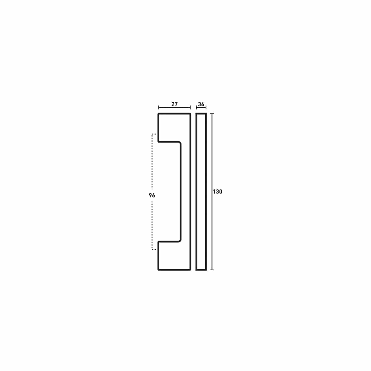 BARCELONA HANDLE MATT BLACK 96MM