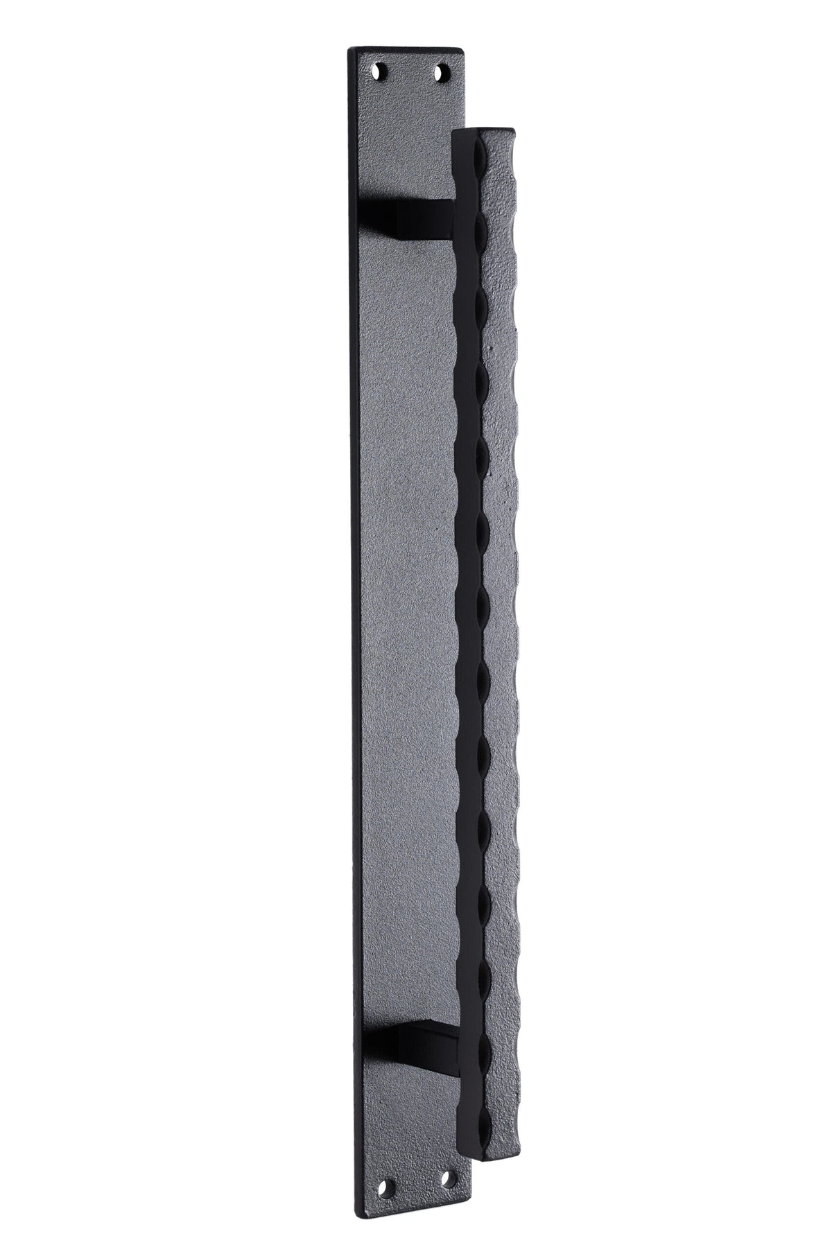 BARN DOOR HANDLE ON PLATE BLK CTC 300mm