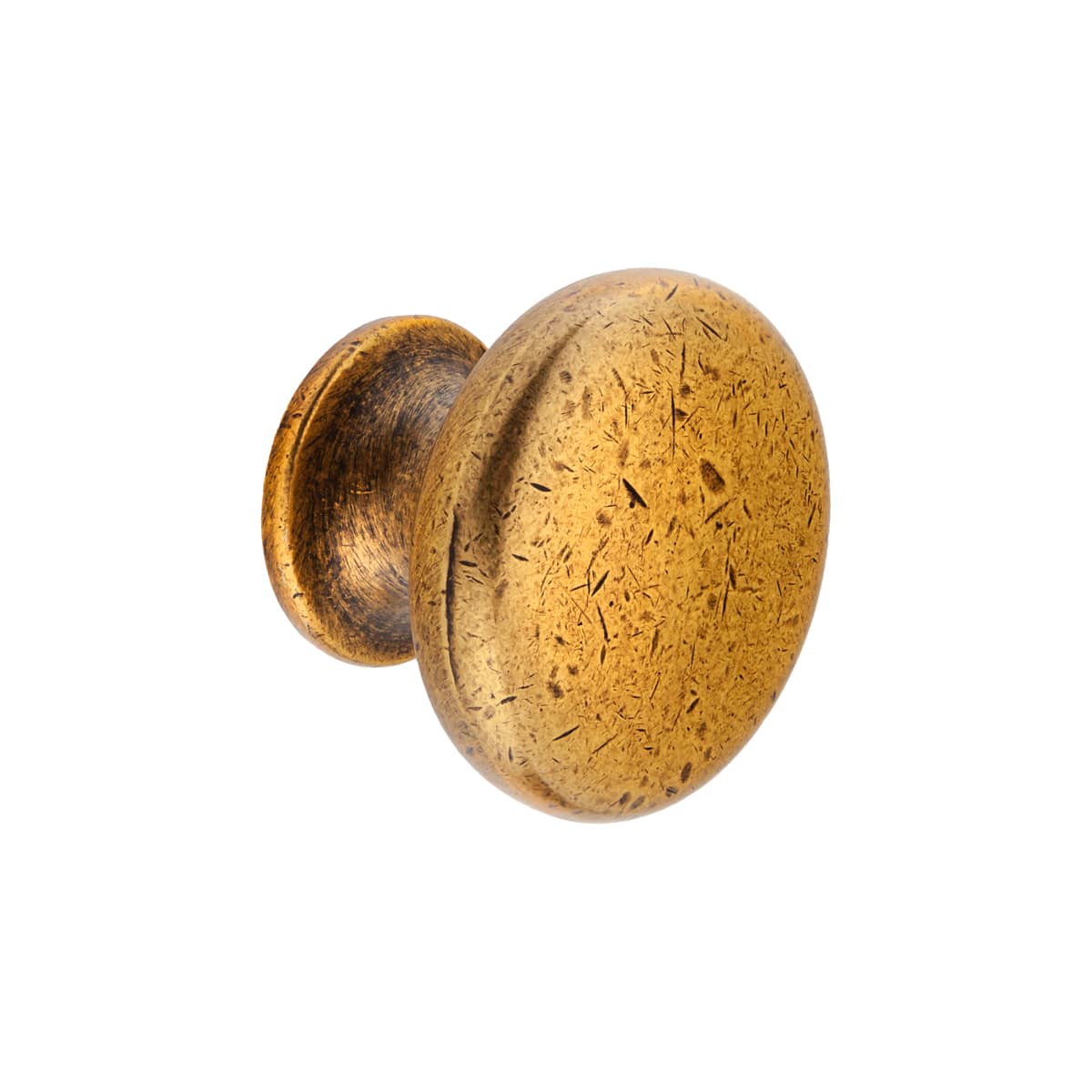 MUSHROOM KNOB ANTIQUE BRASS 34MM
