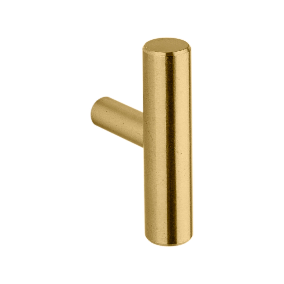 T KNOB SATIN BRASS 50x32mm
