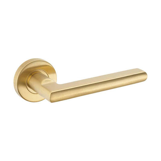 PELLO LEVER ON RND ROSE SATIN BRASS PVD