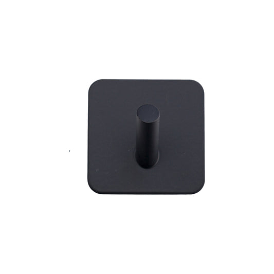 SINGLE HOOK SQUARE SELF ADHESIVE BLK