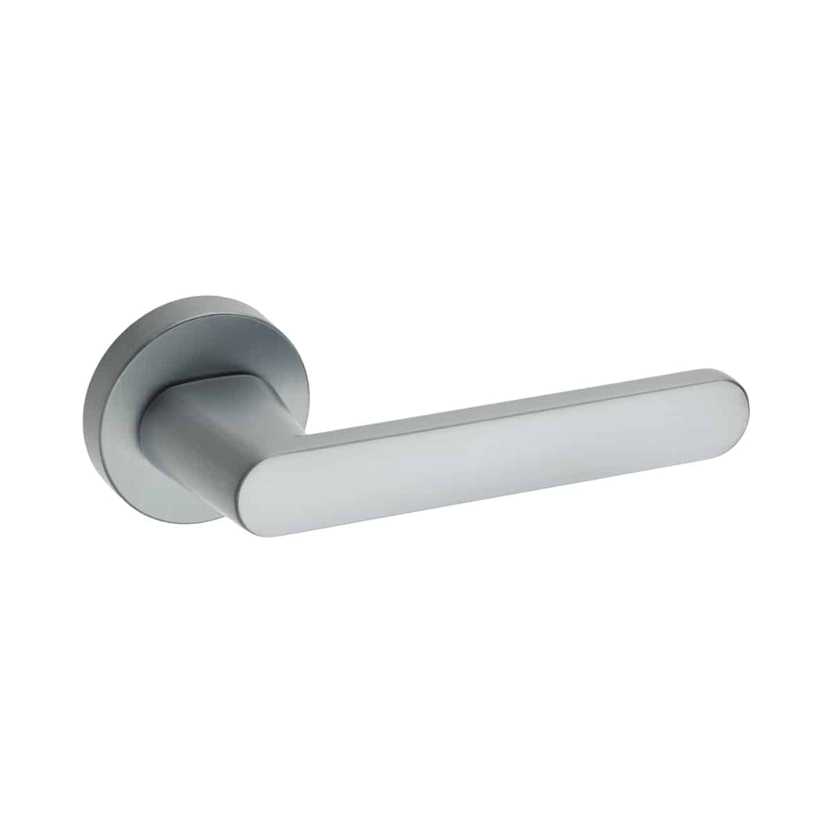 LUSTRO DOOR HANDLE SATIN CHROME RND ROSE