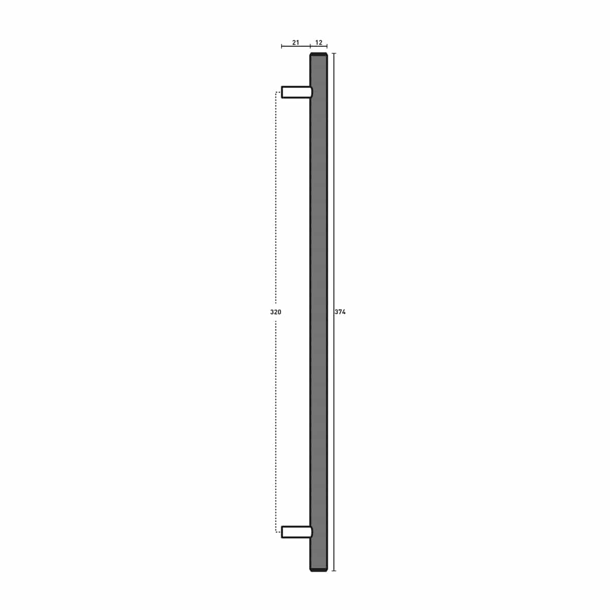KNURLED T HANDLE SATIN BRASS 320MM
