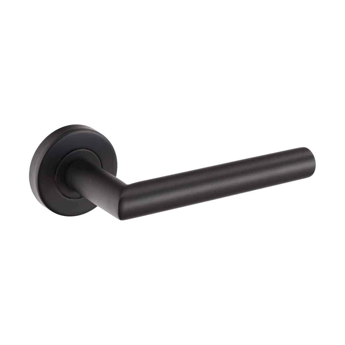 OULU LEVER ON ROUND ROSE BLACK INCLUDING ESCUTCHEONS