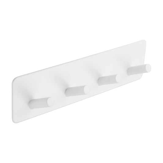 QUAD HOOK SQUARE SELF ADHESIVE WHITE