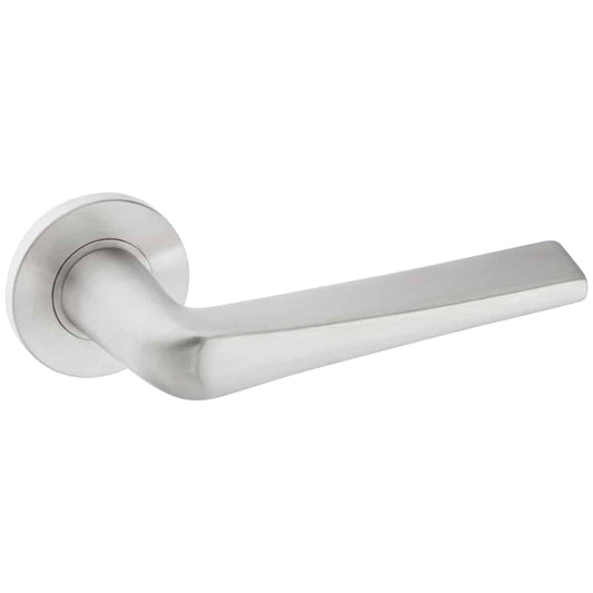 KRONE LEVER ON ROUND ROSE STAINLESS STEEL INCL ESCUTCHEONS