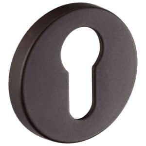 PELLO LEVER ON ROUND ROSE BLACK WITH ESCUTCHEONS