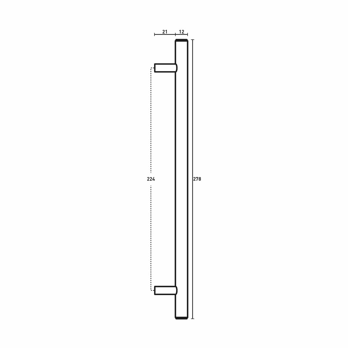 T HANDLE SOLID BRASS 224MM