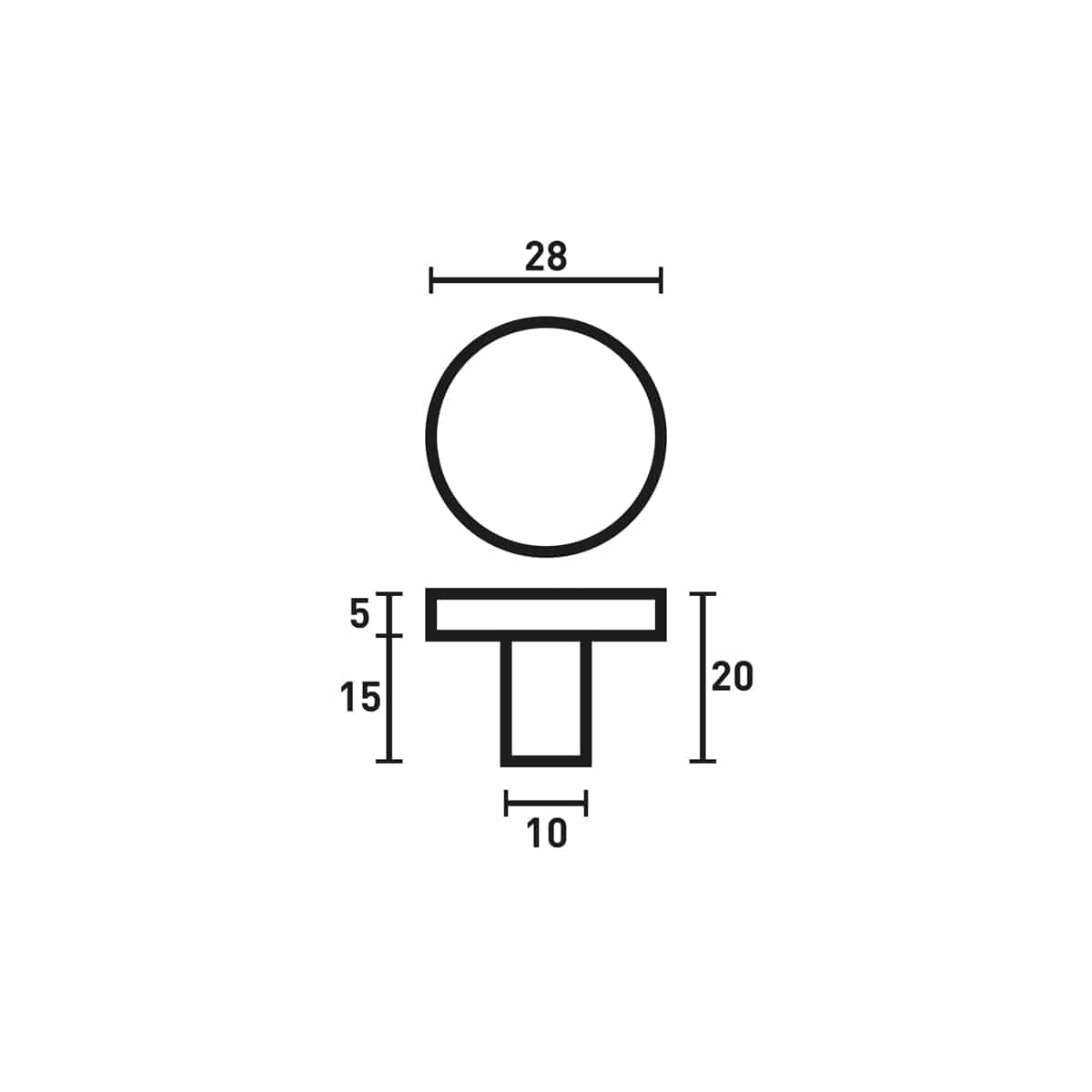 FLAT TOP KNOB SATIN BRASS