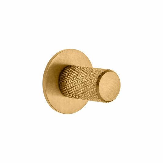 14MM KNURLED KNOB ON 28MM DIAMETER PLATE BRASS