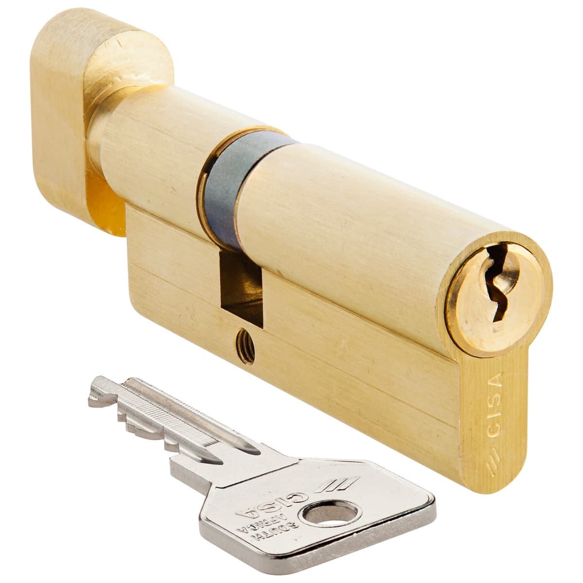 brass offset knob cylinder cisa