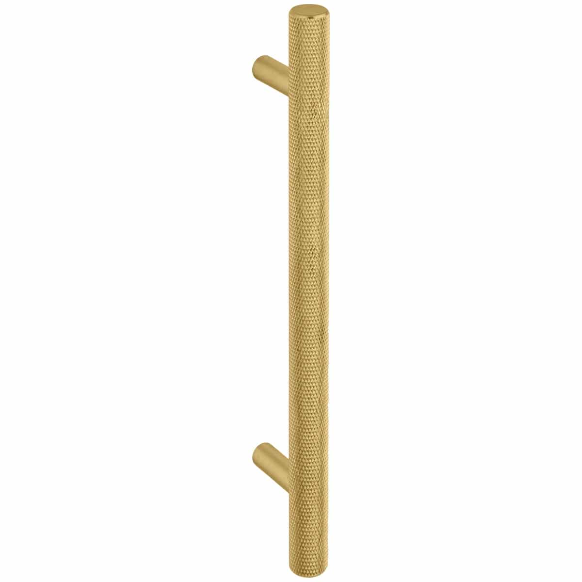 satin brass knurled t handle handles inc