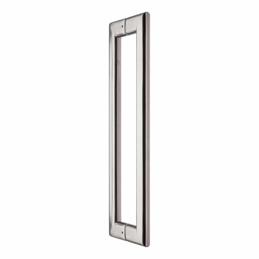 Brushed stainless steel oval back to back pull handle Handles Inc