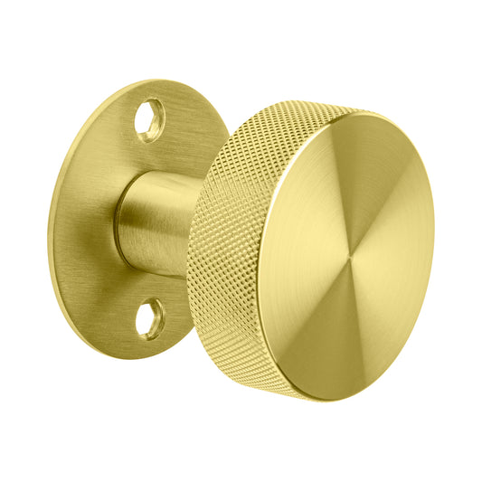 KNURLED KNOB ON ROSE SATIN BRASS
