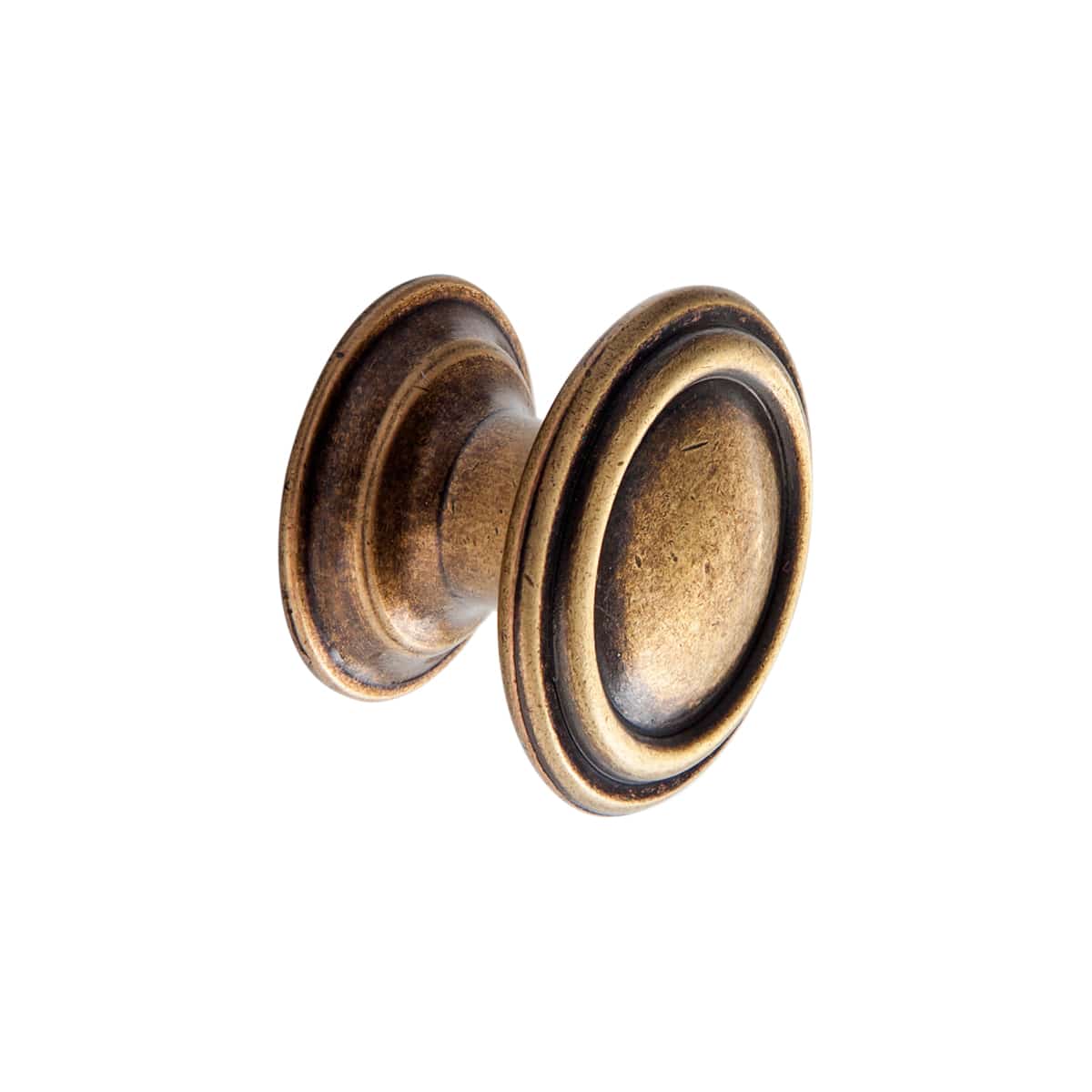 ROUND KNOB ANTIQUE BRASS 30MM