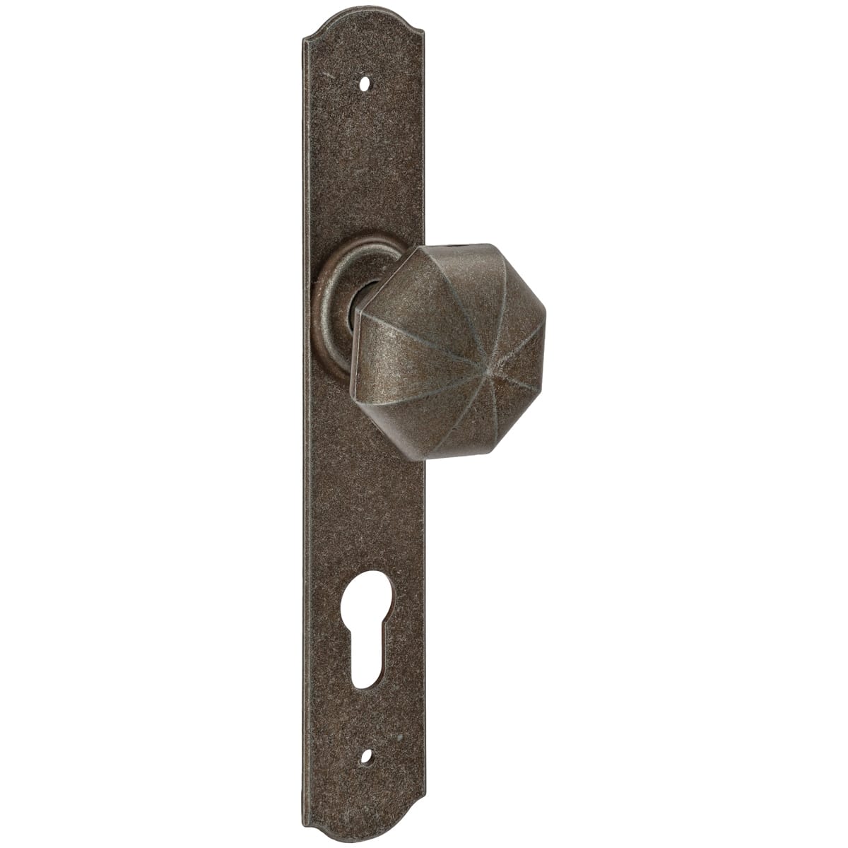 KNOB ON PLATE ANTIQUE SILVER