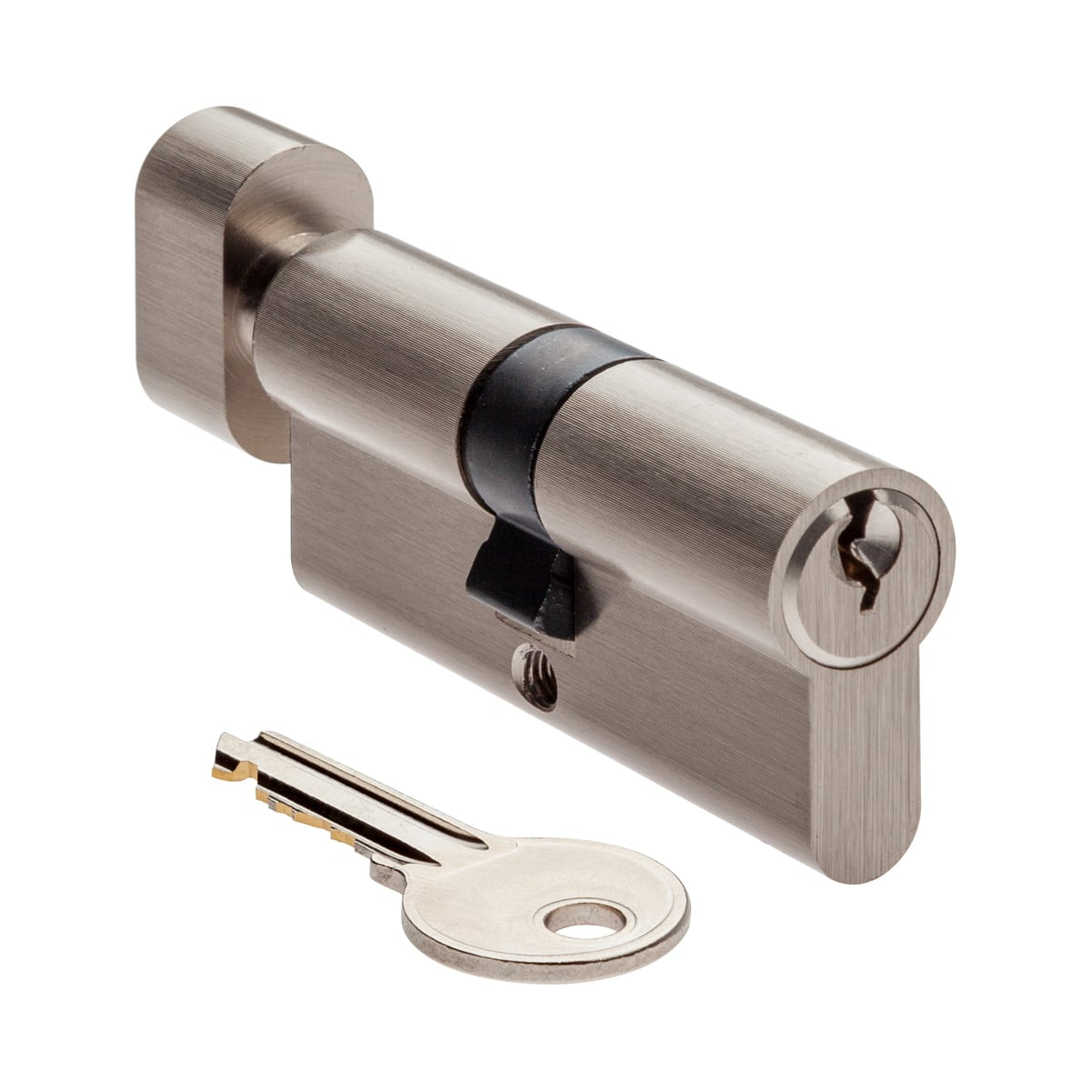 EURO KNOB CYLINDER SATIN NICKEL 65MM (STANDARD SIZE)