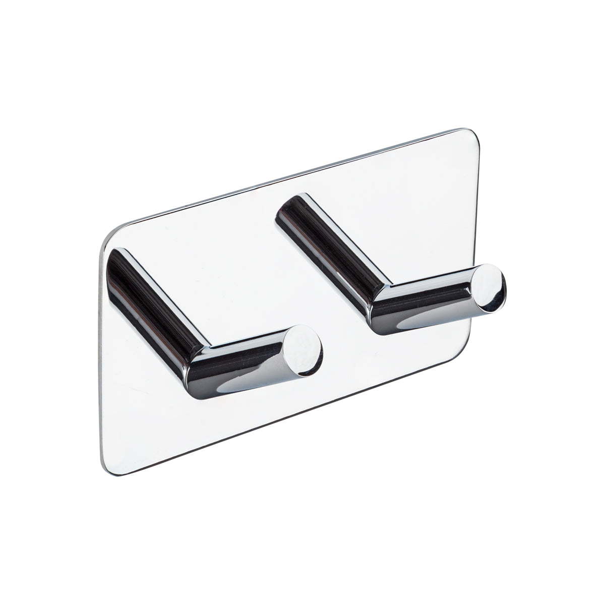 DOUBLE HOOK SQUARE SELF ADHESIVE Polished STAINLESS STEEL