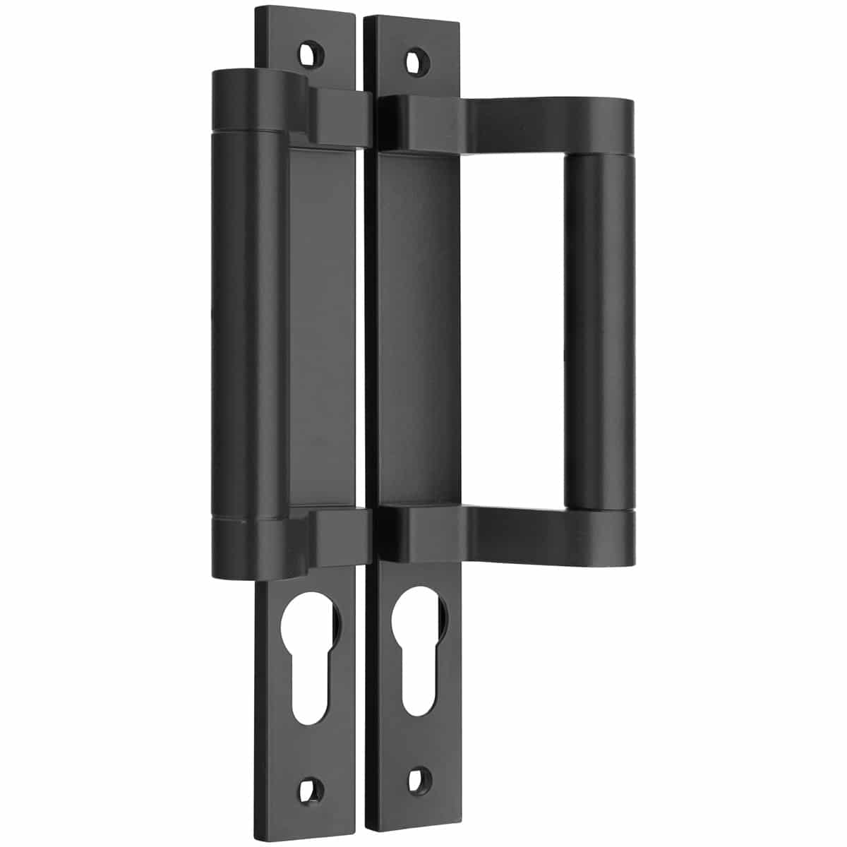 black offsett pull handle on backplate handles inc