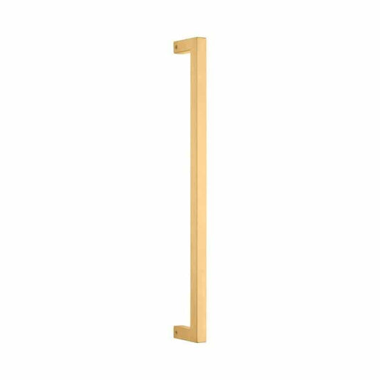 SQUARE SATIN BRASS PULL HANDLE 450MM