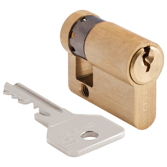 satin brass half cylinder cisa