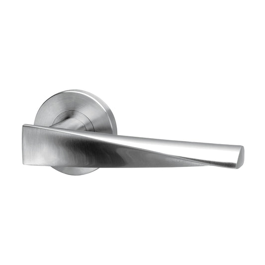 LEVER HANDLE ON ROSE STAINLESS