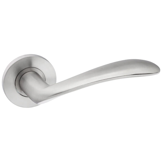 LEVER HANDLE SOLID ON ROSE S STEEL
