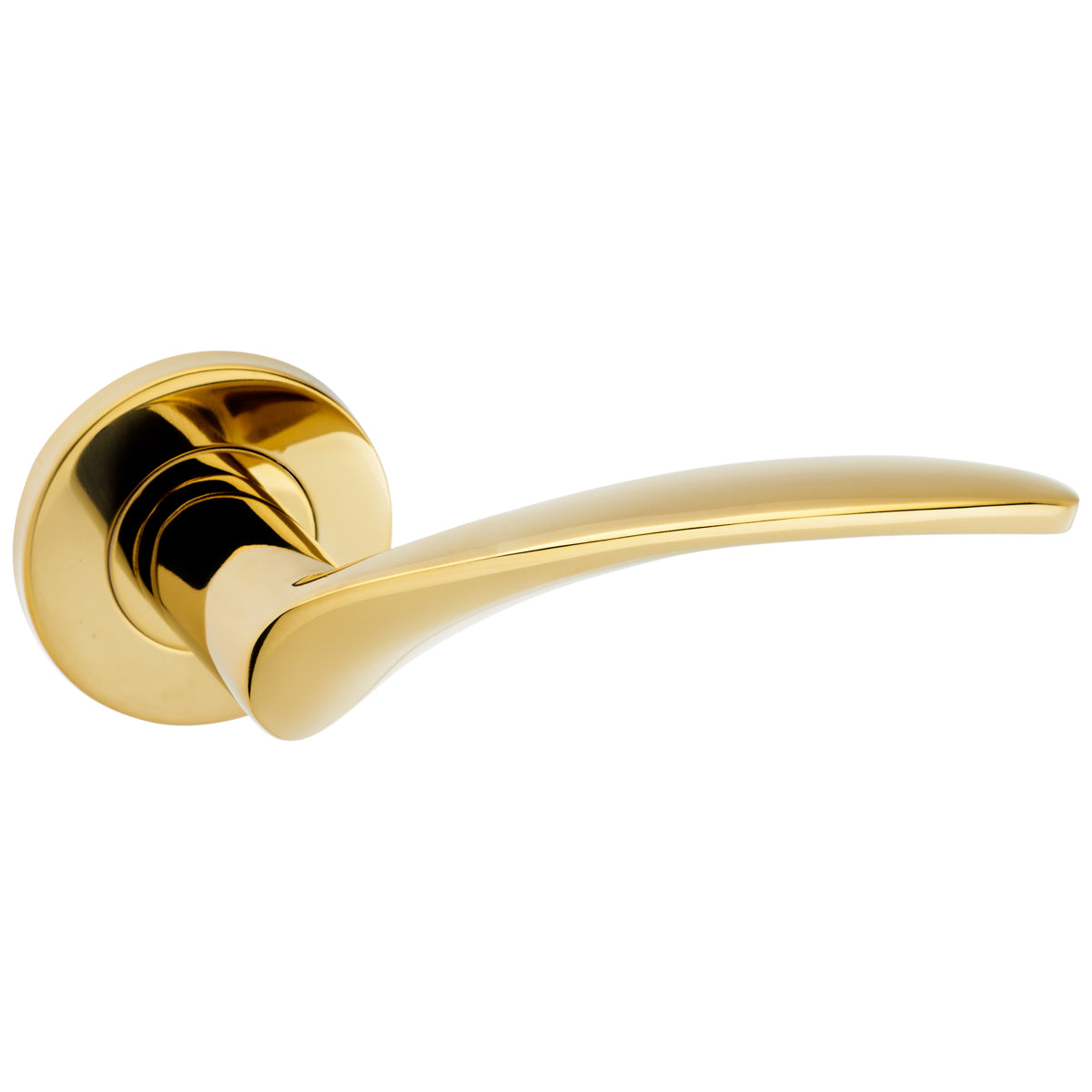 Molo lever handle on rose brass PVD