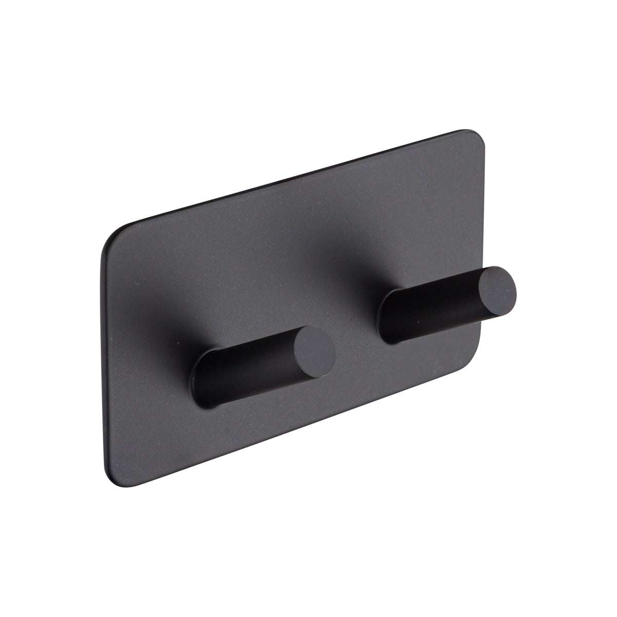 DOUBLE HOOK SQUARE SELF ADHESIVE BLK