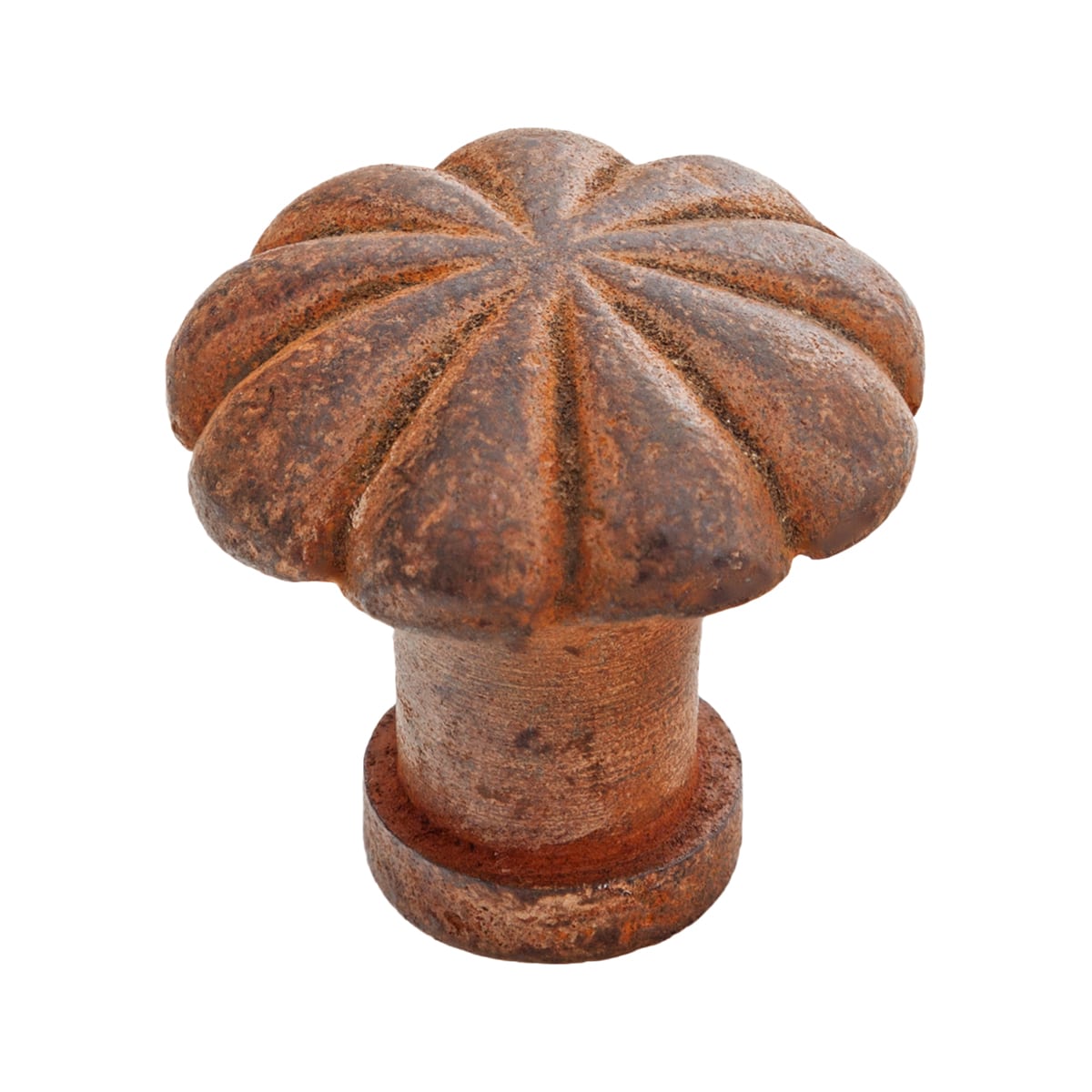 ROUND KNOB FLUTED RUST 30MM